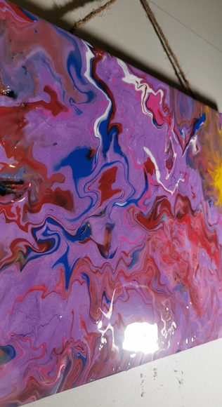 Wood Abstract Painting Blooming Sunset colors - Picture 5 of 10